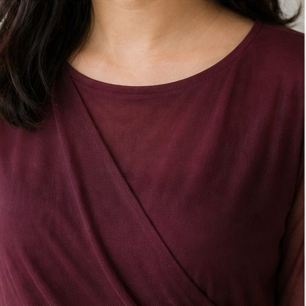 Burgundy Ruffle Blouse - Picture 4 of 6